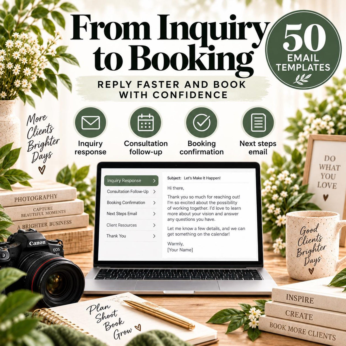 Photography Client Email Templates | 50 Photographer Email Scripts | Inquiry, Booking, Payment, Gallery & Follow-Up image 3