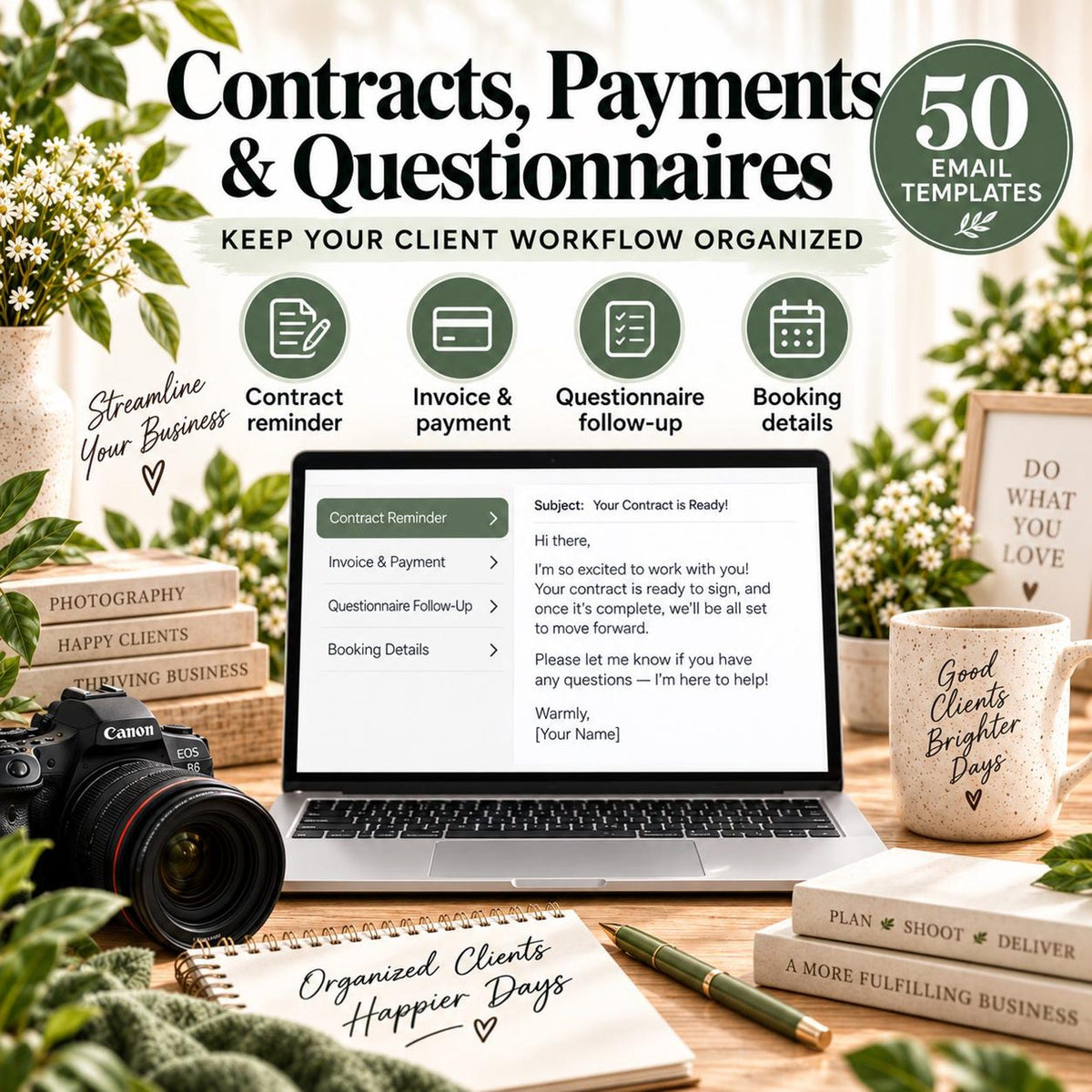 Photography Client Email Templates | 50 Photographer Email Scripts | Inquiry, Booking, Payment, Gallery & Follow-Up image 4
