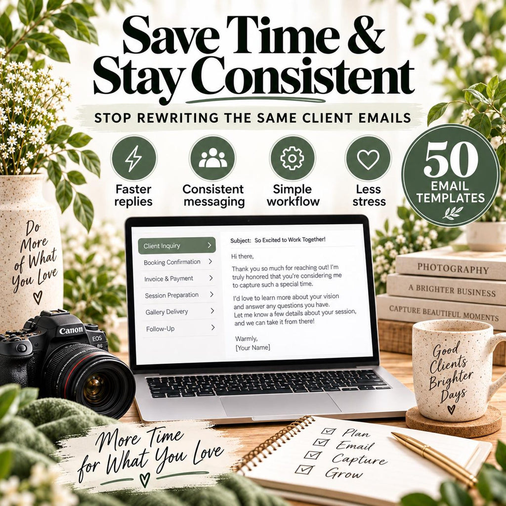 Photography Client Email Templates | 50 Photographer Email Scripts | Inquiry, Booking, Payment, Gallery & Follow-Up image 9