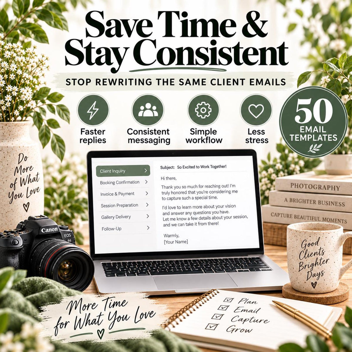 Photography Client Email Templates | 50 Photographer Email Scripts | Inquiry, Booking, Payment, Gallery & Follow-Up image 9