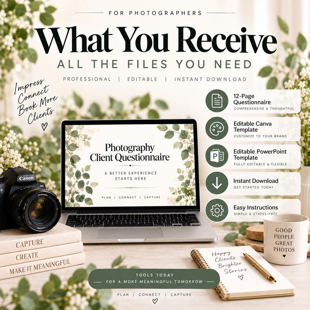 Photography Client Questionnaire Template | 12-Page Photographer Intake Form | Canva & PowerPoint image 3