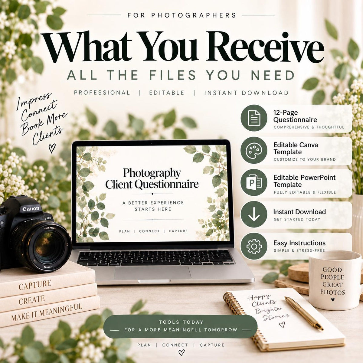 Photography Client Questionnaire Template | 12-Page Photographer Intake Form | Canva & PowerPoint image 3