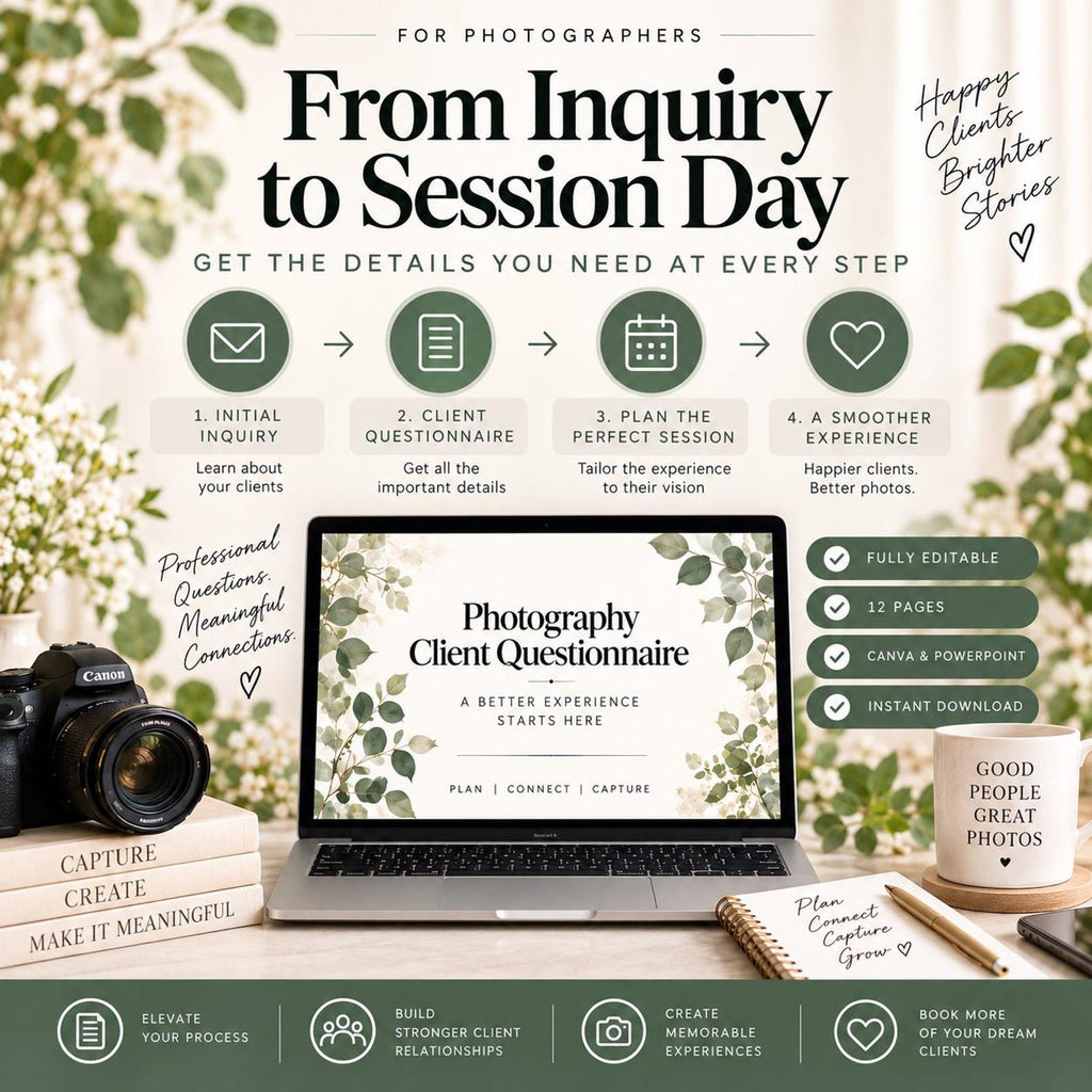 Photography Client Questionnaire Template | 12-Page Photographer Intake Form | Canva & PowerPoint image 7
